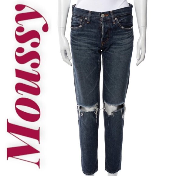 MOUSSY ISKO VINTAGE Busted Knee Buttonfly Mid-Rise Skinny Leg Jeans, Size 25 - Picture 4 of 12